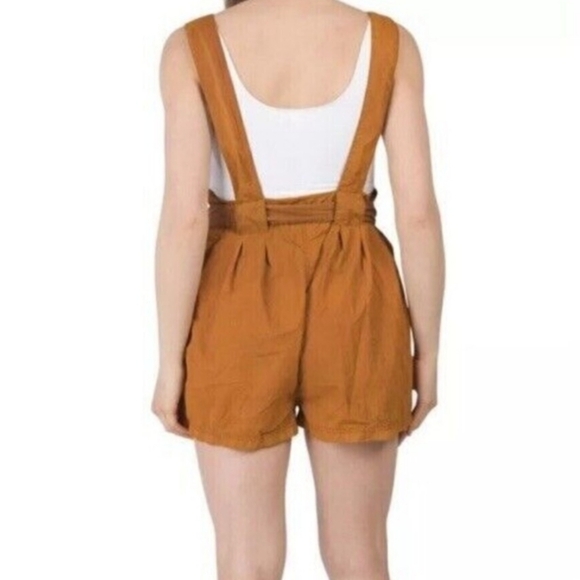 NEW Free People Movement Romper Short Overalls Island Bound Brown Medium - Picture 3 of 6